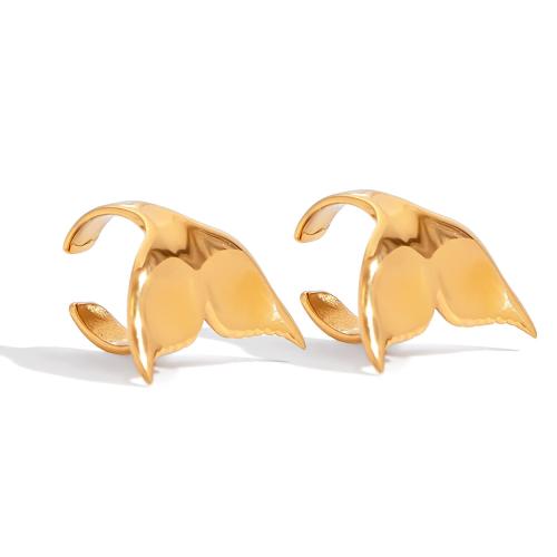 Stainless Steel Stud Earrings, 304 Stainless Steel, plated, fashion jewelry & different styles for choice & for woman, golden, Sold By Pair