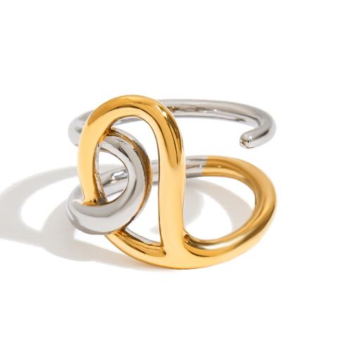 Stainless Steel Finger Ring, 304 Stainless Steel, plated, different size for choice & for woman & two tone & hollow, Sold By PC