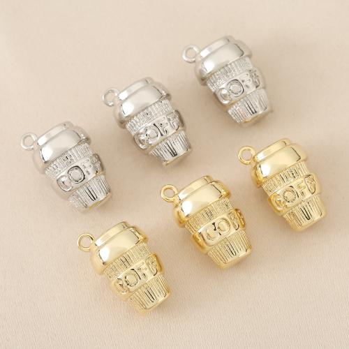 Colgantes de la joyería de cobre amarillo, metal, Taza, chapado, Bricolaje, más colores para la opción, libre de níquel, plomo & cadmio, 10PCs/Bolsa, Vendido por Bolsa