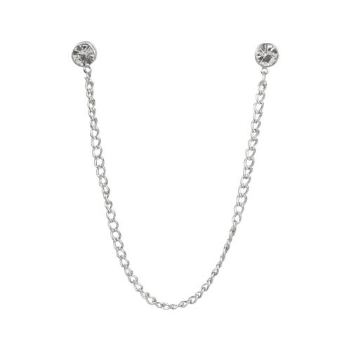 Tibetan Style Brooches, silver color plated, Unisex & with rhinestone, 170mm, Sold By PC
