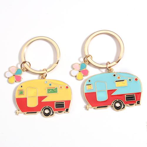 Bag Purse Charms Keyrings Keychains, Tibetan Style, Car, gold color plated, Unisex & enamel, more colors for choice, key clasp length 30-60mm, Sold By PC