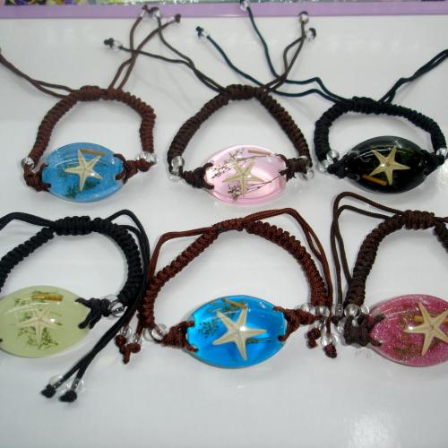 Resin Bracelet, with Polyester Cord, fashion jewelry & Unisex, Random Color, Length:Approx 6-10 Inch, Sold By PC