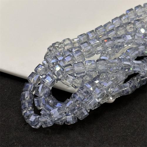 Cubic Crystal Beads, Square, plated, DIY & different size for choice, more colors for choice, Sold By Strand
