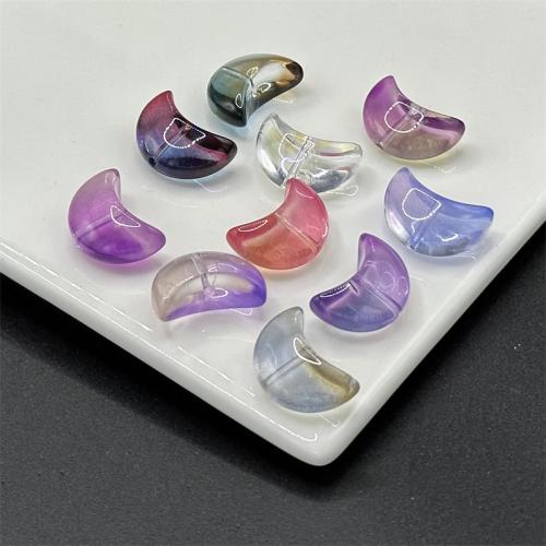 Perles murano plaquées, chalumeau, lune, Placage, DIY & normes différentes pour le choix, Couleur aléatoire, 100PC/sac, Vendu par sac