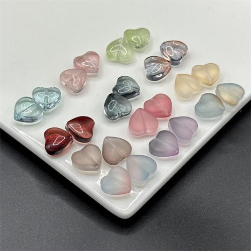 Plated Lampwork Beads, Heart, DIY, Random Color, 11mm, 100PCs/Bag, Sold By Bag