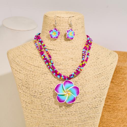 Arcilla polimero Conjunto de joya, con Seedbead, Joyería, más colores para la opción, Vendido por Set