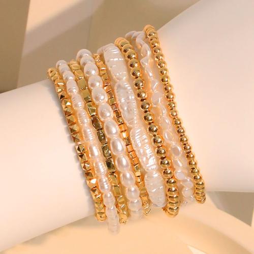 Mode Armband, Kunststoff Perlen, mit Verkupferter Kunststoff, Modeschmuck, keine, 9PCs/setzen, verkauft von setzen