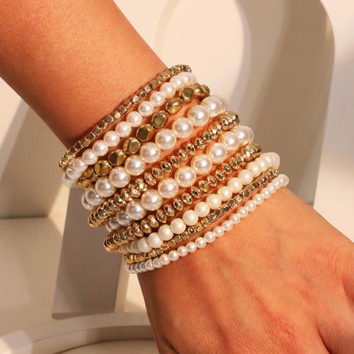 Mode Armband, Kunststoff Perlen, mit Verkupferter Kunststoff, Modeschmuck, keine, 10PCs/setzen, verkauft von setzen