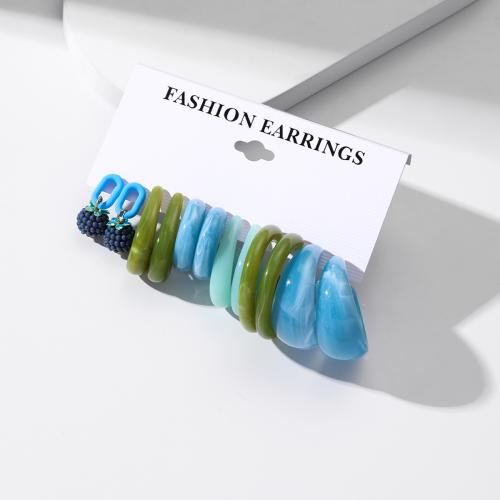 Boucle d'oreille bijoux acrylique, bijoux de mode, plus de couleurs à choisir, 6pairescouple/fixé, Vendu par fixé
