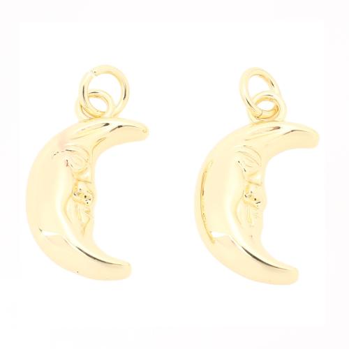 Brass Jewelry Pendants, Moon, DIY, golden, 18x10x3mm, Sold By PC