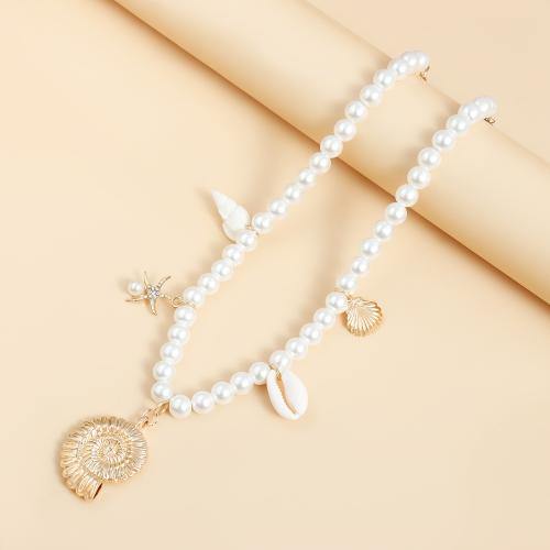 Tibetan Style Jewelry Necklace, with Glass Pearl, plated, fashion jewelry & for woman, more colors for choice, Sold By PC