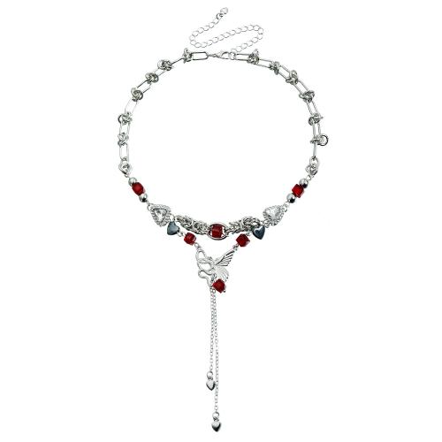 Tibetan Style Jewelry Necklace, with Crystal, plated, fashion jewelry & for woman, original color, Sold By PC