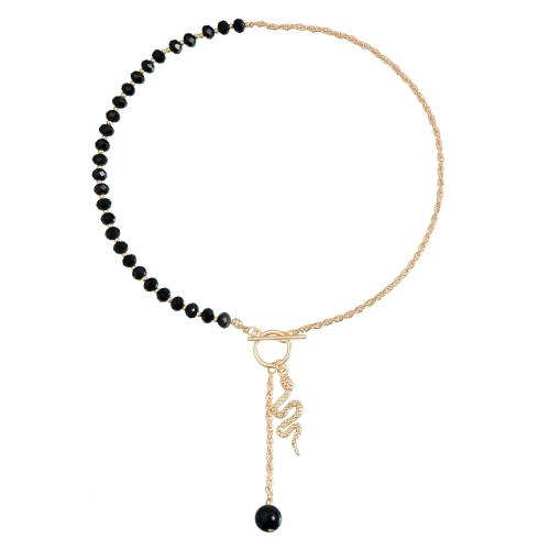 Tibetan Style Jewelry Necklace, with Glass, plated, fashion jewelry & for woman, golden, Sold By PC
