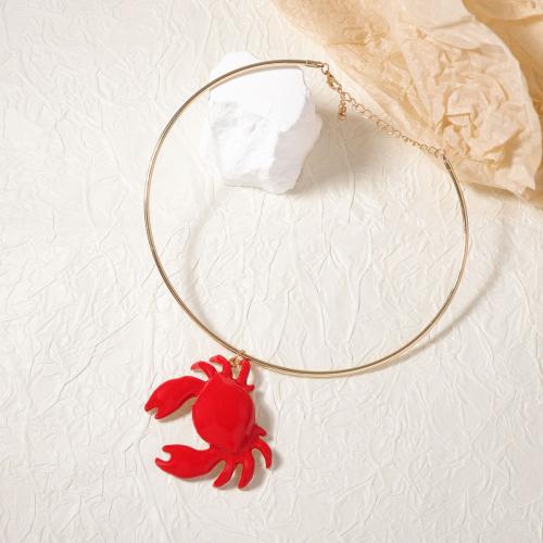 Fashion Choker Necklace, Tibetan Style, Crab, plated, fashion jewelry, more colors for choice, Sold By PC