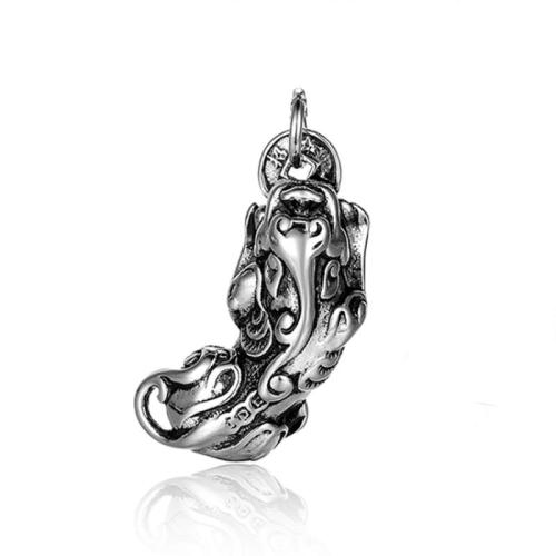 Stainless Steel Animal Pendants, 304 Stainless Steel, Fabulous Wild Beast, vintage & DIY, original color, 21x42mm, Sold By PC