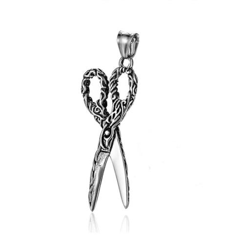Titanium Steel Pendants, Scissors, plated, vintage & DIY, more colors for choice, 24x56mm, Sold By PC