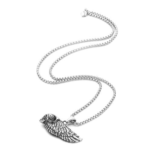 Acier titane collier, forme d'aile, Vintage & pour homme, couleur originale, Longueur:Environ 23.6 pouce, Vendu par PC