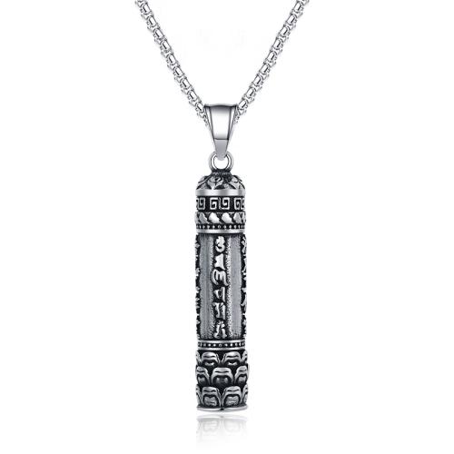 304 Stainless Steel Necklace, vintage & for man, original color, Length:Approx 23.6 Inch, Sold By PC
