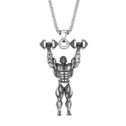 Titanium Steel Necklace, Character, vintage & for man, Length:Approx 23.6 Inch, Sold By PC
