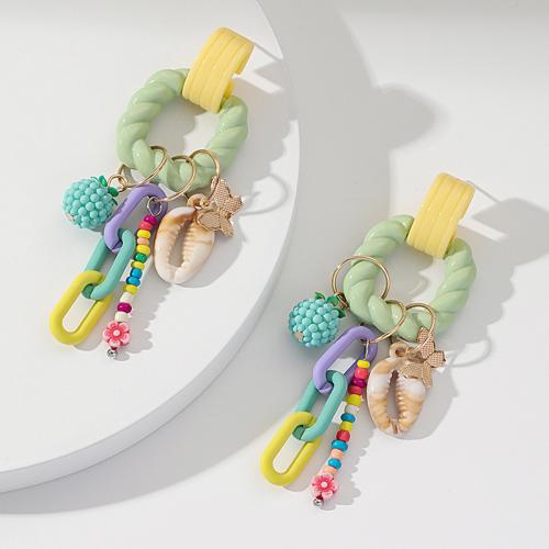Acryl Schmuck Ohrring, mit Zinklegierung, Modeschmuck, grün, verkauft von Paar