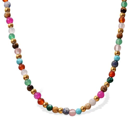 Natural Gemstone Jewelry Sets, 304 Stainless Steel, with Natural Stone, plated, fashion jewelry & different styles for choice & for woman, multi-colored, Sold By PC