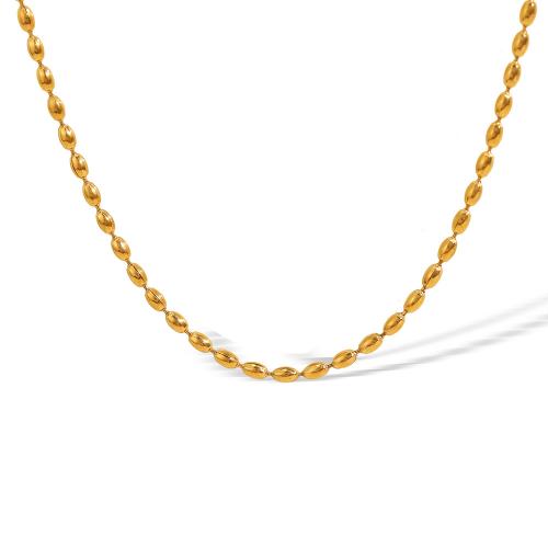 Collier de bijoux en acier inoxydable, Acier inoxydable 304, Plaqué or 18K, bijoux de mode & pour femme, Vendu par PC