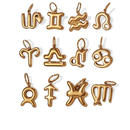 Stainless Steel Constellation Pendant, 304 Stainless Steel, 18K gold plated, Zodiac symbols jewelry & DIY & solid, Sold By PC