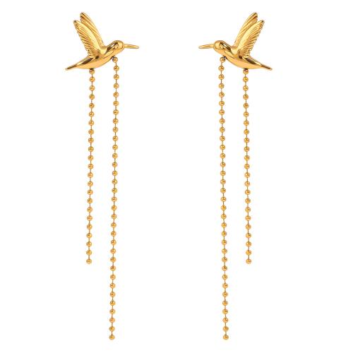 Stainless Steel Drop Earring, 304 Stainless Steel, Dove, plated, fashion jewelry & for woman, golden, Sold By Pair