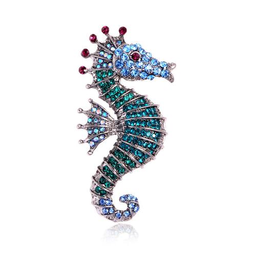 Broches en alliage de zinc, hippocampe, bijoux de mode & pour homme & avec strass, plus de couleurs à choisir, Vendu par PC