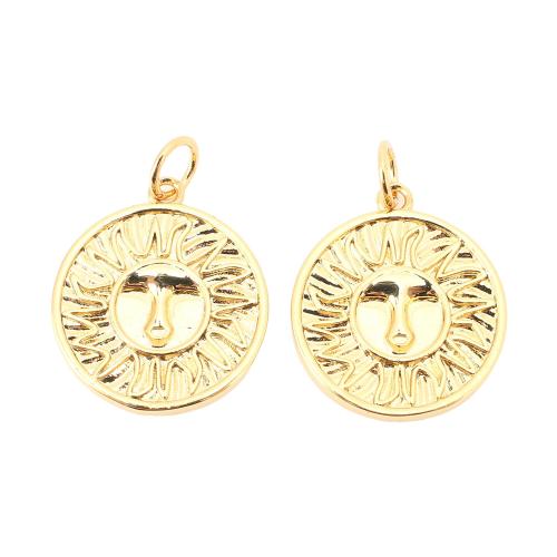 Brass Jewelry Pendants, Round, DIY, golden, 18x16x2mm, Sold By PC