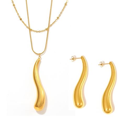 Parures de bijoux en acier inoxydable, Acier inoxydable 304, Placage, bijoux de mode & pour femme, plus de couleurs à choisir, Vendu par PC