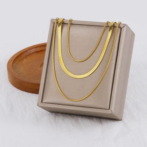 Stainless Steel Chain Necklace, 304 Stainless Steel, plated, fashion jewelry & different size for choice & for woman, Sold By PC