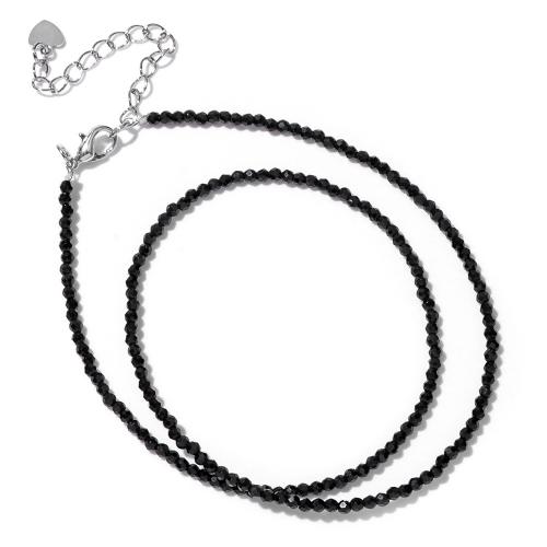 Natural Gemstone Necklace, Black Spinel, plated, fashion jewelry, mixed colors, Length: 38cm+5cm, Sold By PC