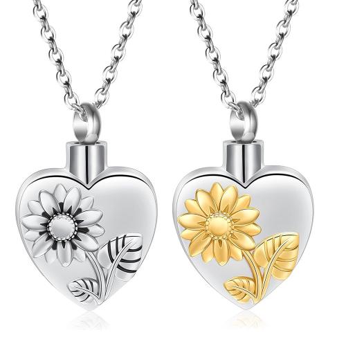 304 Stainless Steel Cinerary Casket Pendant, Heart, silver color plated, DIY, more colors for choice, 25x20x6mm, Sold By PC