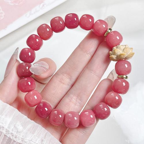 Bodhi Root Bracelet, with Boxwood, Unisex & different size for choice & different styles for choice, pink, Length:Approx 7 Inch, Sold By PC