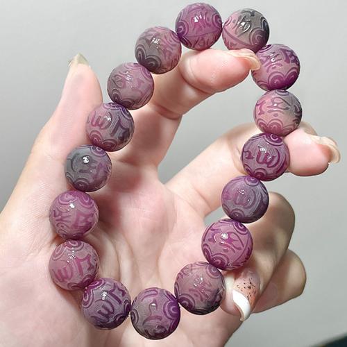 Bodhi Root Bracelet, Round, Carved, Unisex & different size for choice, more colors for choice, Length:Approx 7 Inch, Sold By PC