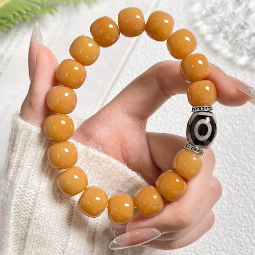 Bodhi Root Bracelet, Unisex & different size for choice & different styles for choice & effloresce, yellow, Length:Approx 7 Inch, Sold By PC