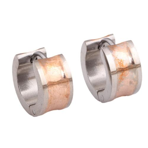 Titanium Steel Huggie Hoop Earring, plated, for woman & frosted, 12mm, Sold By Pair