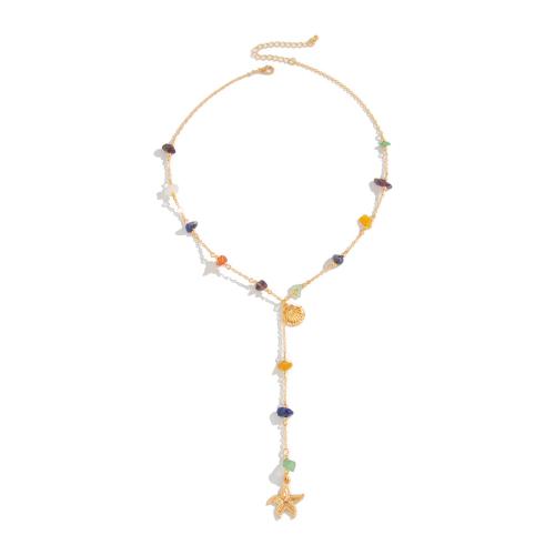 Tibetan Style Jewelry Necklace, with Copper Coated Iron & turquoise, plated, fashion jewelry & for woman, golden, Sold By PC