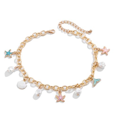 Tibetan Style Jewelry Sets, with aluminum chain & Plastic Pearl, plated, fashion jewelry & different styles for choice & for woman, golden, Sold By Set