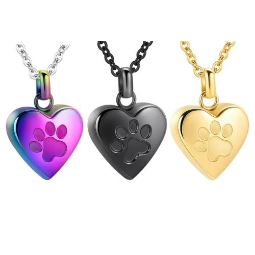 Acier inoxydable 304 Pendentif cercueil cinéraires, coeur, Placage, DIY, plus de couleurs à choisir, Vendu par PC