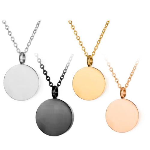 304 Stainless Steel Cinerary Casket Necklace, Round, plated, DIY, more colors for choice, Sold By PC