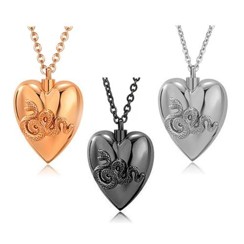 304 Stainless Steel Cinerary Casket Necklace, Heart, plated, DIY, more colors for choice, Sold By PC