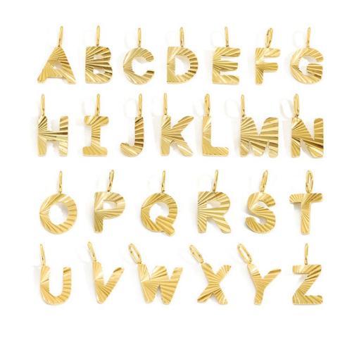 Colgantes de letras de acero inoxidable, acero inoxidable 304, Carta del alfabeto, chapado, Bricolaje & diferentes estilos para la opción, 10mm, Vendido por UD