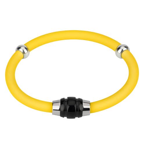 silicone bracelet, avec alliage de zinc, bijoux de mode & unisexe, plus de couleurs à choisir, Vendu par PC