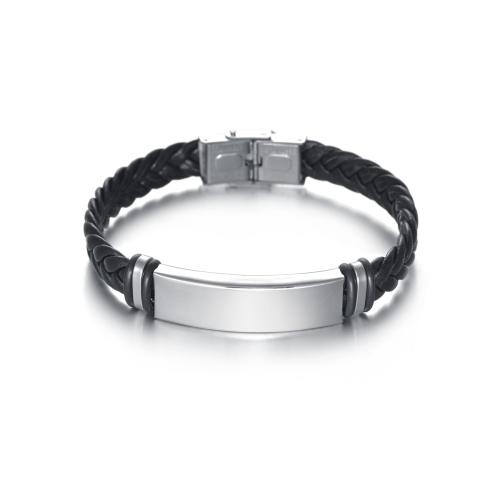 304 Edelstahl Armband, mit PU Leder, unisex & verschiedene Stile für Wahl, Länge:ca. 8.3 ZollInch, verkauft von PC