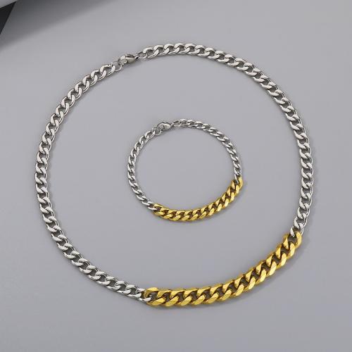 Acier titane Collier et bracelet, Placage, normes différentes pour le choix & pour homme, plus de couleurs à choisir, Vendu par PC