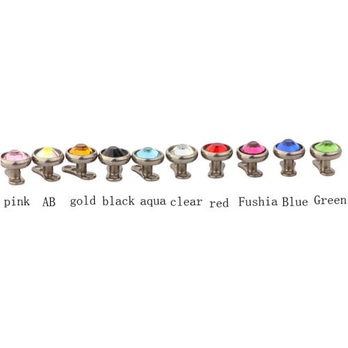 Fashion Personality Body Piercing Jewelry And Accessories, Titanium, Unisex & different size for choice & with rhinestone, mixed colors, base size 1.6x2mm, Sold By PC