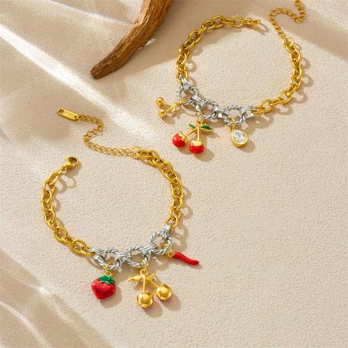 Bijoux bracelet en acier inoxydable, Acier inoxydable 304, Placage, styles différents pour le choix & pour femme & émail & deux tons, Vendu par PC