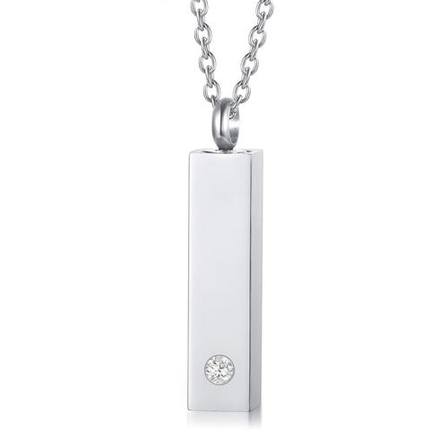 Acier inoxydable 304 Collier de cercueil cinéraire, rectangle, Placage, DIY & avec strass, plus de couleurs à choisir, Vendu par PC